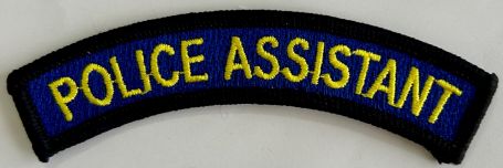 POLICE ASSISTANT CURVED PATCH TAB.
